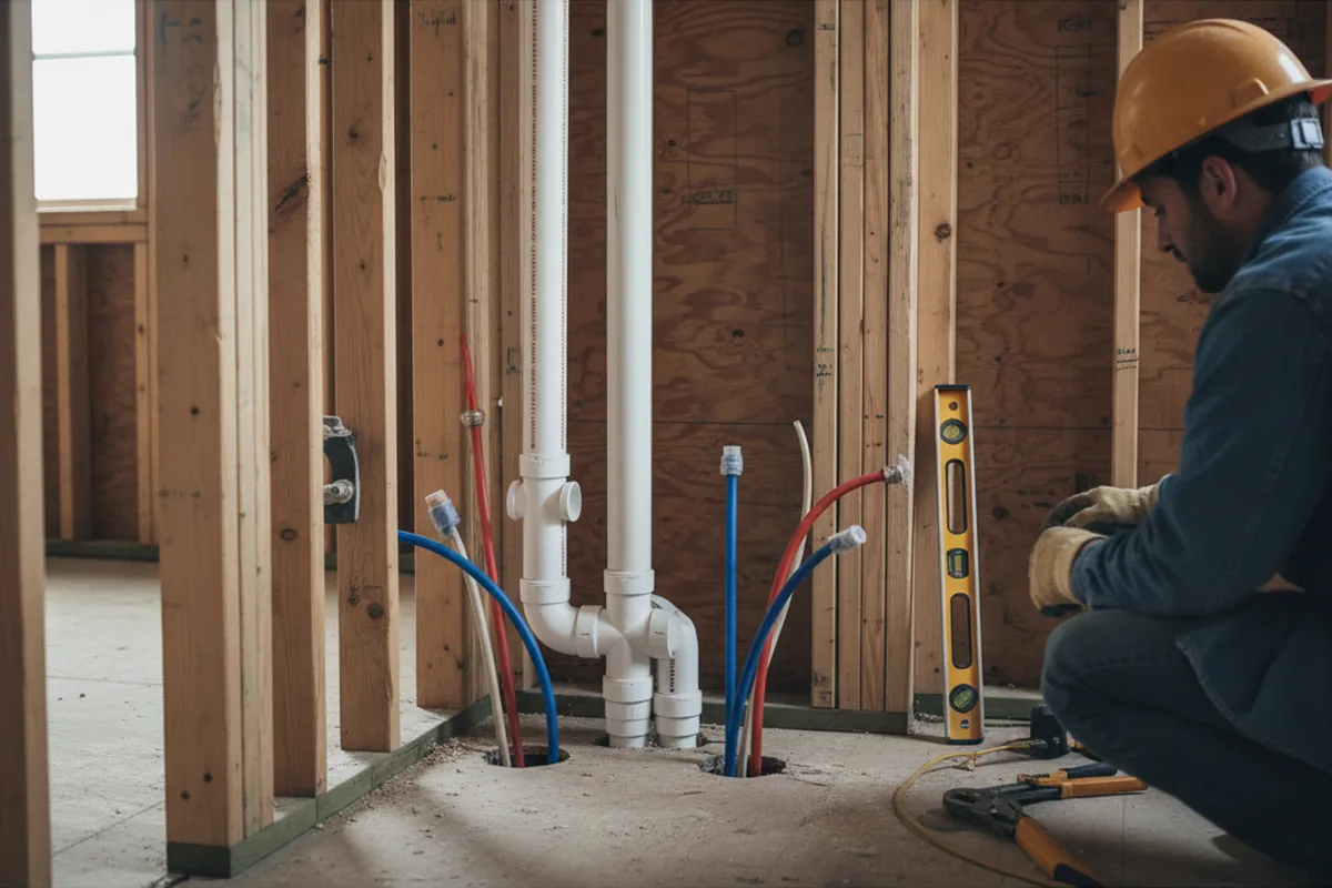 Drain and supply rough-in during Garbage Disposal Repair in Stafford Springs